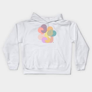 Abstract circles - geometric retro lines Kids Hoodie